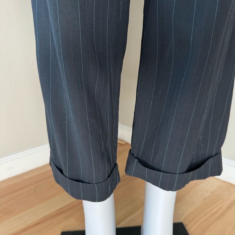 GIORGIO ARMANI Vintage Wool Crepe Blue Pinstripe Dress Pants - Picture 14 of 16